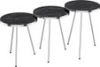 And Outdoormatch Table d'appoint Perry - Set de 3 - Rond - Marbre Noir et Argent