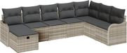 vidaXL Banc de jardin gris clair poly rotin