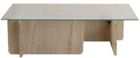Hanah Home Stijlvolle koffietafel, antraciet, 105 x 30 x 65 cm, 100% getemperd glas en 18 mm melamine gecoat scheidingsbord, modern design voor de woonkamer