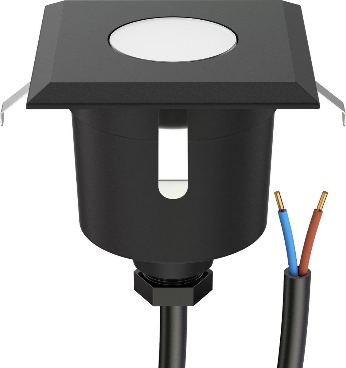 ABC-LED LED Terrasverlichting Vierkant - 6 x 6cm - 230V - Warm Wit - Zwart