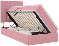 vidaXL LED Opbergbed met Matras Roze 90 x 190 cm Fluweel