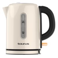 Taurus - elektrische waterkoker 2400W | 1 L | snel koken | 360° draaibare voet | BPA-vrij | RVS | crème