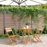 Maison Exclusive - Ensemble de bistrot 3 pièces, beige, en polypropylène et bois massif