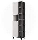 Vicco Karen Hoge kast – 50 x 175 cm met 2 deuren Antraciet/wit