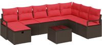 vidaXL - Bank loungeset - 1 zitplek - Bruin - Polyrattan
