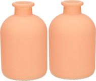 Jodeco Bloemenvaas Avignon - 2x - Glas - Mat Terra - H17 x D11 cm