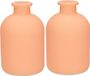 Jodeco Bloemenvaas Avignon - 2x - Glas - Mat Terra - H17 x D11 cm