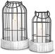 Livelab Moderne boerderij lantaarn decor, [Verfijnd] Rustieke Home Decor Lantaarns, Wire Metal Cloche Decoratieve Kaars Houder voor Uw Woonkamer, Open Haard Mantle, Badkamer Aanrecht, Eettafel