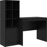 vidaXL Bureau Zwart Eiken MDF Hout 135,5 x 50 x 127 cm