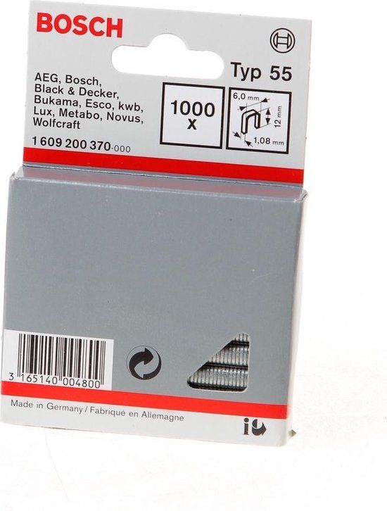 Bosch - Niet met smalle rug type 55 - 6 x 1.08 x 12 mm - 1000 stuks