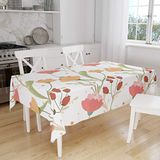 Bonamaison Tafelkleed, Anti-Mold, Sneldrogend, Waterdicht, 100% Polyester Tafellaken, 140cm x 160cm - Ontworpen en Vervaardigd in Turkije