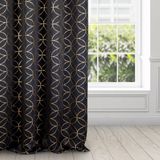 Eurofirany 353523 Gordijn & Overgordijn Zwart Patroon Polyester Zeilring 135x250 cm