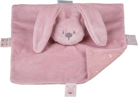 Nattou Lapidou Knuffeldoekje Konijn Oudroze 27 cm