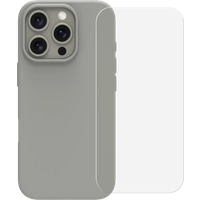 BlueBuilt Back Cover iPhone 16 Pro Grijs + Screenprotector Glas