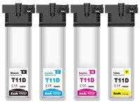 Cartouches de remplacement T11D pour imprimante, jeu de 4 couleurs