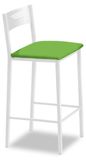 Chaise de cuisine avec dossier, similicuir, vert, 90 cm