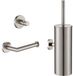 Plieger Vigo Toiletset Accessoires – Wc borstel – Wc Rolhouder – Handdoekhaakje - 10 jaar garantie – Geborsteld Chroom