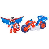Marvel Iron Man and His Awesome Friends Captain America: Sam Wilson Super Bike, actiefiguur en speelgoedmotorfiets