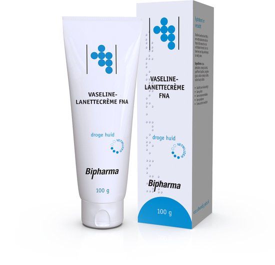 Bipharma Vaselinelanettecrème - 100g - Parfumvrij - Droge Huid - Unisex