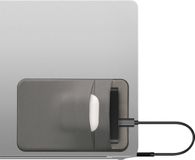 kwmobile elastische harde schijf hoes geschikt voor SanDisk Portable SSD, Samsung T7, Crucial X8, HDD - 13 x 8,3 cm - Met 2 opbergvakken - Externe SSD houder in grijs