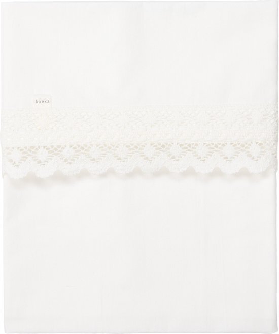 Koeka baby lakentje voor ledikant Crochet - katoen - wit - 110x140cm