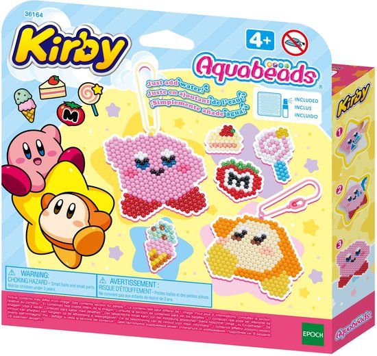 Aquabeads Kirby sleutelhangerset - 700 parels die met water plakken - knutselset