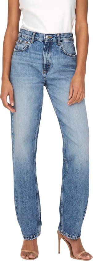 ONLY ONLROBYN Extra High Waist Straight Fit Jeans - Blauw