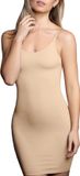 Bye Bra Invisible Jurk, corrigerende onderjurk, Slipdress Voor Dames, Shapewear Voor Dames, Verstelbare Bandjes, Beige, M