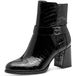 Tamaris Dames Enkellaarzen Schwarz Croco