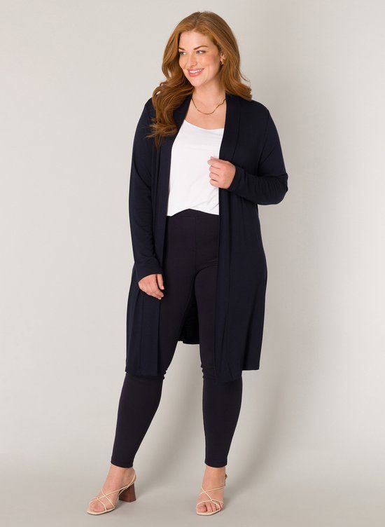 BASE LEVEL CURVY Ayla Long Vest - Black - maat X-0(44)