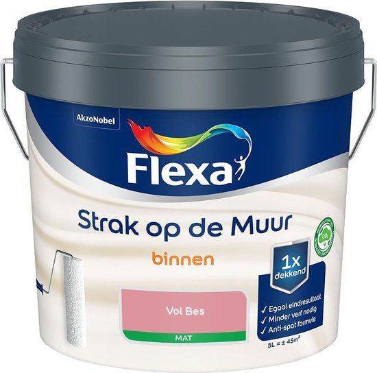 Flexa Strak op de Muur Muurverf - Vol Bes - 5 L - Mat