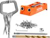 VEVOR Pocket Hole Jig, 56 stuks Mini Jig Pocket Hole System met 9 \"C-klem, stap boor, sleutel, boorstopring, vierkant aandrijfbit en schroeven, voor doe-het-zelf timmerprojecten