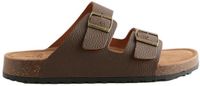 Next - Heren - Leren sandalen met twee gespen - Bruin