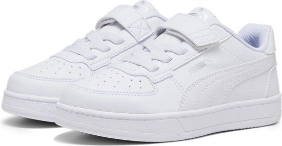 PUMA Caven 2.0 AC+ PS Unisex Sneakers - Puma White-Puma Silver-Puma Black - Size 31