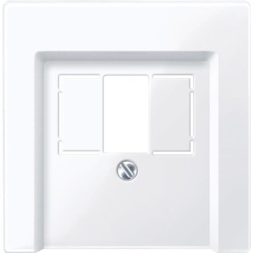 Merten 296025 centrale plaat voor TAE/Audio/USB, actief wit glanzend, systeem M