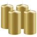 Enlightening Candles Bougie cylindrique/bougie pilier - 4x - doré - D6 x H10 cm - 36 heures de combustion - Bougies épaisses - Pour chandelier ou plateau
