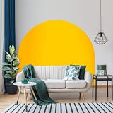 Ambiance Sticker Bed-sticker voor hoofdeinde, boog, groot halfrond behang voor decoratie woonkamer en slaapkamer, 58 x 200 cm, mosterdgeel
