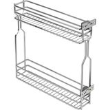GTV Movix Keukenmand, 2 legplanken, zijmontage, belasting 15 kg, voor onderkast 150 mm, diepte 478 mm, chroom afwerking