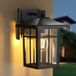S'Afielina Applique Extérieure LED - Lampe Murale en alliage d'aluminium noir - Douille E27 - Étanche IP44 - Idéale pour façade, cour, terrasse