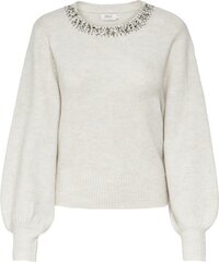 ONLY ONLELSA L/S PULLOVER KNT NOOS Trui Dames - Pumic Stone/white - Maat L
