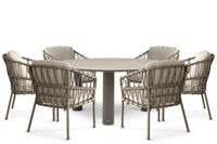 Santika Furniture Santika Miyora/Trino 158 cm dining tuinset 7-delig