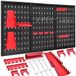BAKAJI Wandpaneel, 17 delen met haken en standaard, gereedschapshouder, werkplaats, gereedschapshouder, garage, staal, 120 x 60 cm, wandmontage