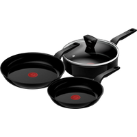 Tefal Renew Black Keramische Koekenpannenset 24 + 28 cm + hapjespan 24 cm + deksel