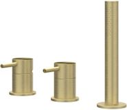 IVY Concord Badrandcombinatie 3-Gats Mengkraan met Uittrekbare Handdouche zonder Uitloop - Geborsteld RVS 316 Mat Goud PVD