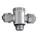 RIEGLER T-draaischroefverbinding, met O-ring, G 3/8 a., voor slang 6/4 mm, SW 19, werkdruk max. 18 bar, messing vernikkeld