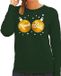 Bellatio Decorations Shoppartners Bv Foute kersttrui / sweater groen met gouden Xmas Balls borsten voor dames - kerstkleding / christmas outfit 2XL