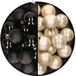 Kaemingk B.V. 32x Boules de Noël en plastique Mélange Noir/Champagne 4 cm