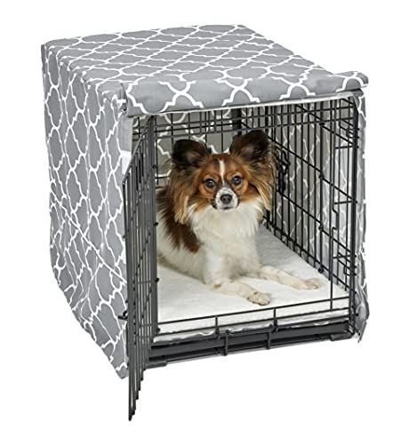 Dog Crate Cover for 24" Crates - Gray Designer Pattern