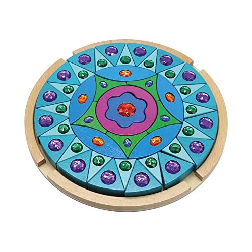 Andreu Toys - Color Solid Wood mandala-puzzels, meerkleurig, uniek (ZY20210426)