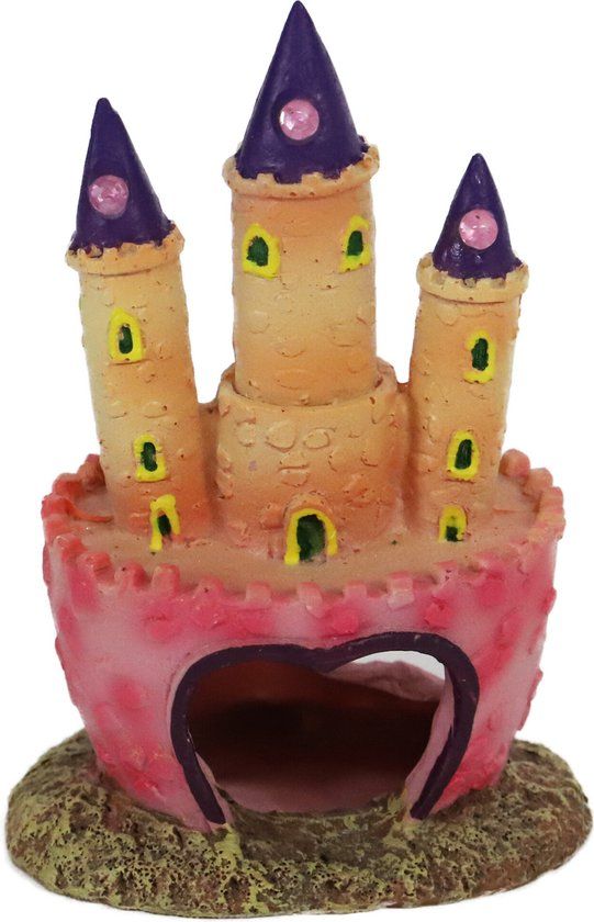 Boon Ornament Kasteel Roze Kunststof Vogel